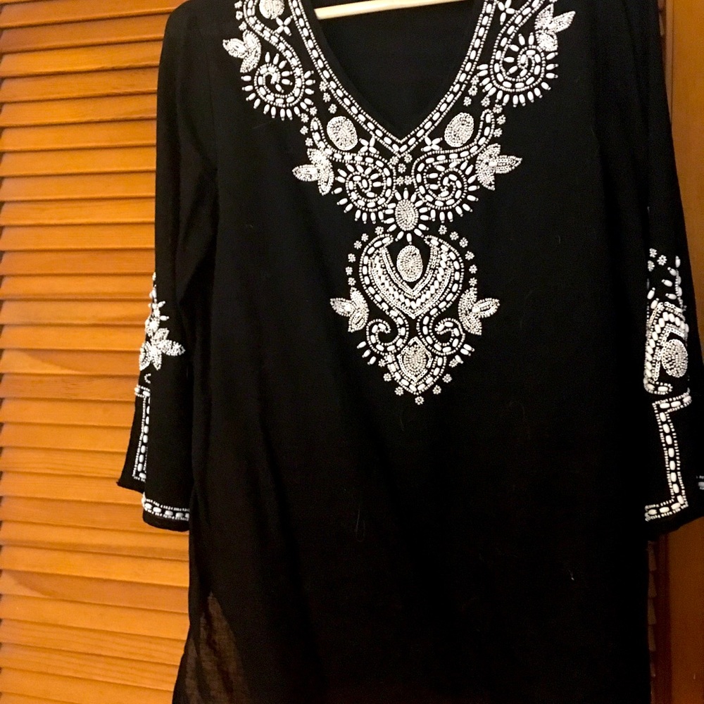 Chico’s Beaded Linen tunic